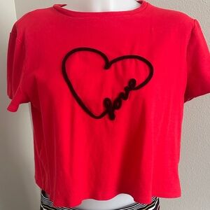 Red Love Heart Women's Top